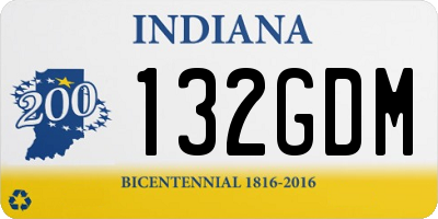IN license plate 132GDM