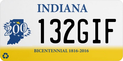 IN license plate 132GIF