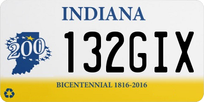 IN license plate 132GIX