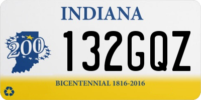 IN license plate 132GQZ