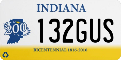 IN license plate 132GUS