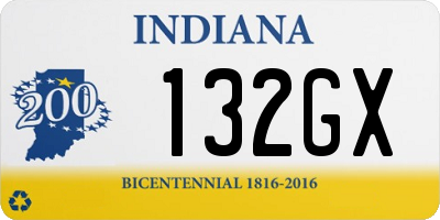 IN license plate 132GX