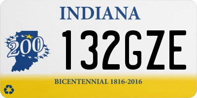 IN license plate 132GZE