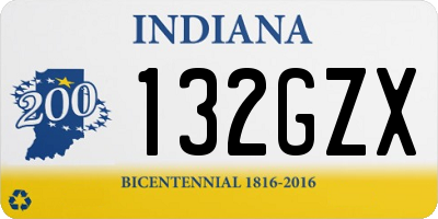 IN license plate 132GZX