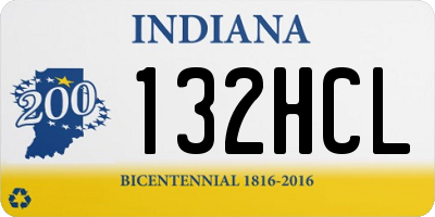 IN license plate 132HCL