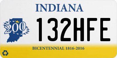 IN license plate 132HFE