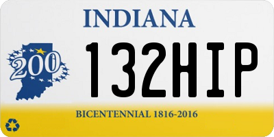 IN license plate 132HIP