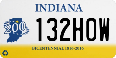 IN license plate 132HOW