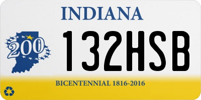 IN license plate 132HSB