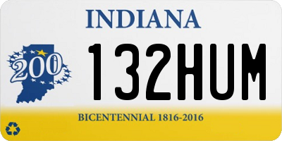 IN license plate 132HUM