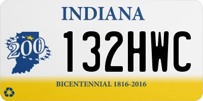 IN license plate 132HWC