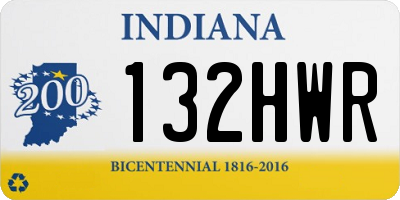 IN license plate 132HWR