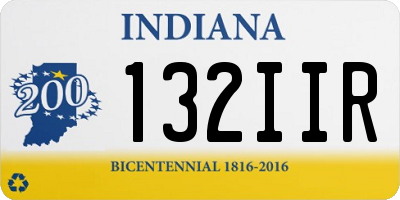 IN license plate 132IIR