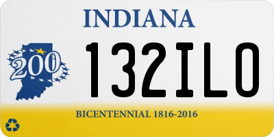 IN license plate 132ILO