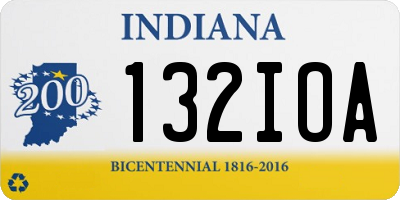 IN license plate 132IOA