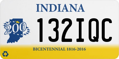 IN license plate 132IQC