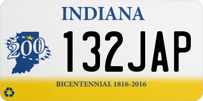 IN license plate 132JAP