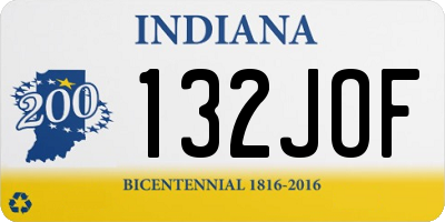 IN license plate 132JOF