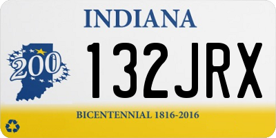 IN license plate 132JRX