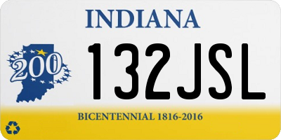 IN license plate 132JSL