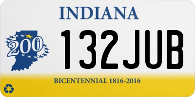 IN license plate 132JUB