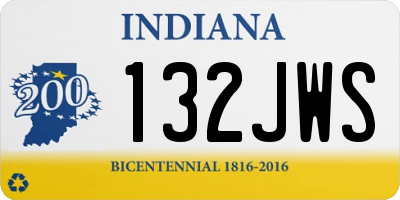 IN license plate 132JWS