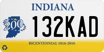 IN license plate 132KAD