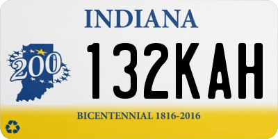 IN license plate 132KAH