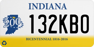IN license plate 132KBO