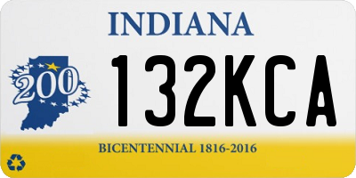 IN license plate 132KCA