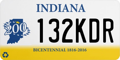 IN license plate 132KDR