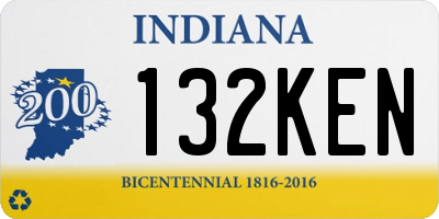 IN license plate 132KEN