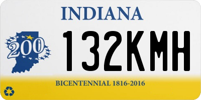 IN license plate 132KMH