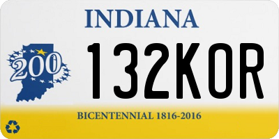 IN license plate 132KOR