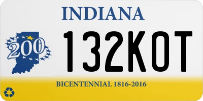 IN license plate 132KOT