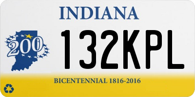 IN license plate 132KPL