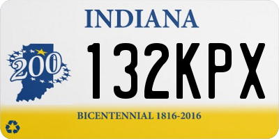 IN license plate 132KPX