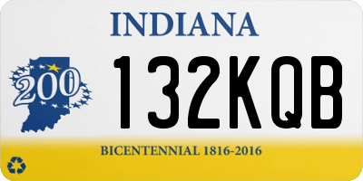 IN license plate 132KQB