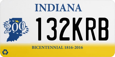 IN license plate 132KRB