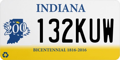 IN license plate 132KUW