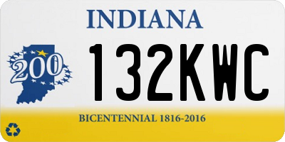 IN license plate 132KWC