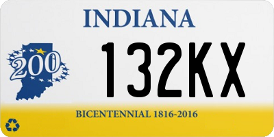 IN license plate 132KX