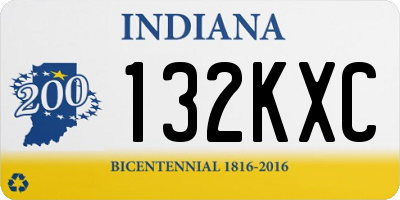 IN license plate 132KXC