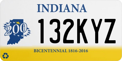 IN license plate 132KYZ