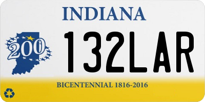 IN license plate 132LAR