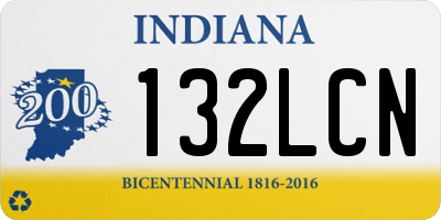 IN license plate 132LCN
