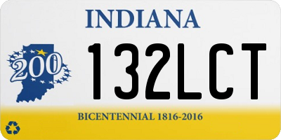 IN license plate 132LCT