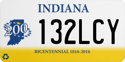 IN license plate 132LCY