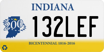 IN license plate 132LEF