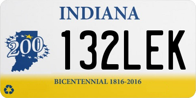 IN license plate 132LEK